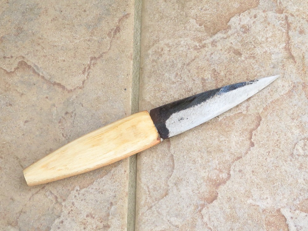 Crude – 3.5 Inch Asian Paring Knife – Carbon Steel – Thin, Light, SHARP !