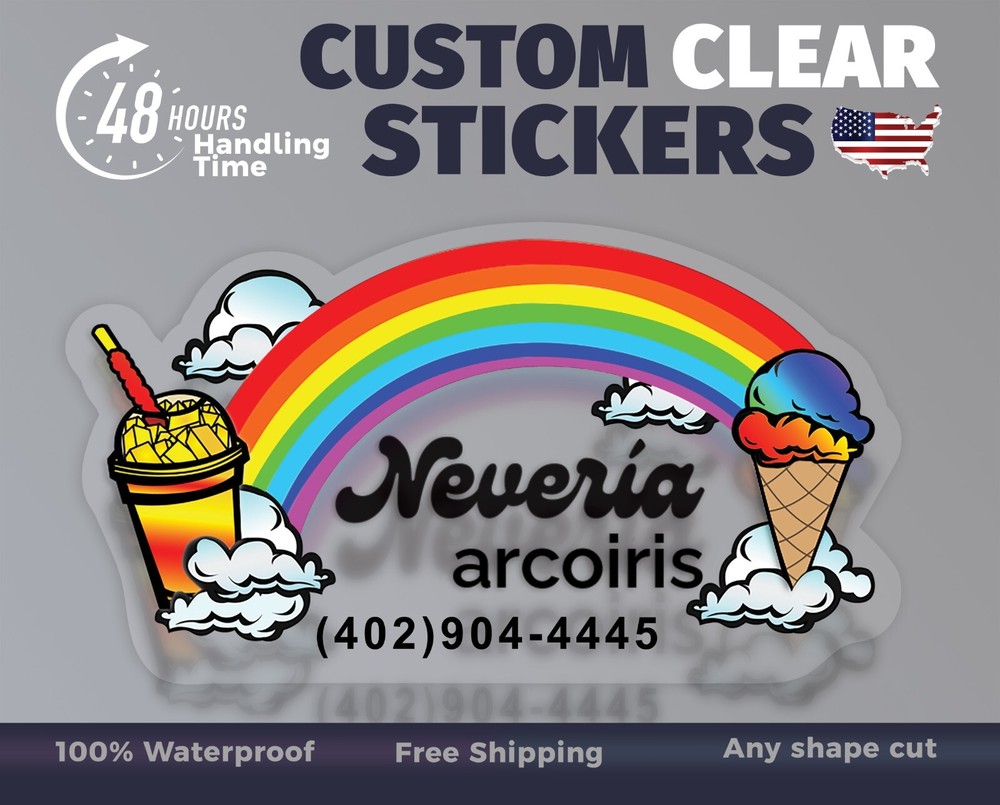 custom clear stickers with logo waterproof clear sticker white on clear label