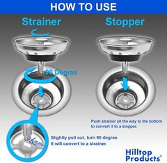 Stainless Steel Home Kitchen Sink Drain Stopper Basket Strainer Waste Plug Lot