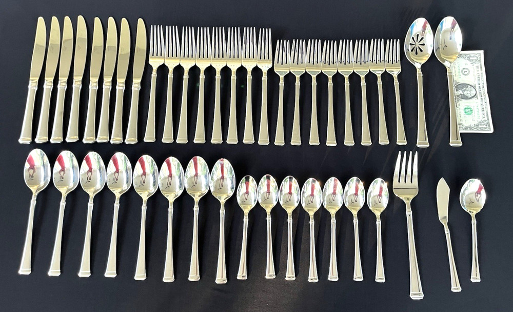44 x MIKASA Harmony Stainless Steel Flatware 18/10 Vietnam Knife Fork Spoon Mint