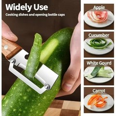 2 Pack 2 in 1 Multi Functional Vegetable Peeler with Bottle Opener and Wooden Ha