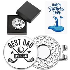 Wavyknot Best Dad by Par Gift Golf Ball Markers, Marker Hat as shown
