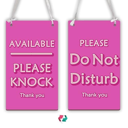 Do Not Disturb and Available Please Knock Door Sign – Wooden Reversible Double