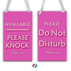Do Not Disturb and Available Please Knock Door Sign – Wooden Reversible Double