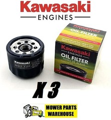 3 GENUINE OEM KAWASAKI ENGINE OIL FILTERS 49065-0721 REPL 49065-7007 FR FS FX