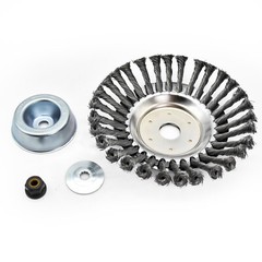 6 8 10 inch Steel Wire Wheel Brush Cutter Weed Eater Trimmer Head w/ Adapter Kit