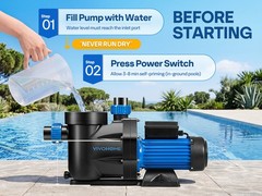 1.5/2.0/2.5HP Self Primming Swimming Pool Pump w/ Timer for in/Above Ground Pool