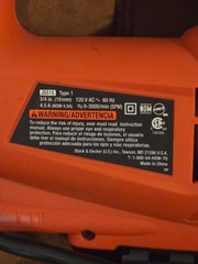 Black & Decker 4.5 Amp Jigsaw JS515 Type 1 Variable Speed 19mm 120 Volts 60 Hz