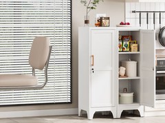 46″ H Metal Pantry Cabinet Metal Storage Locker with Door and Adjustable Shelves