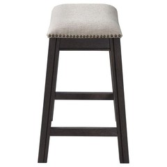 Coaster Elliston 24.25 in Dark Grey Beige Counter Height Saddle Bar Stools 2pc