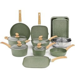 Pots and Pans Set Nonstick Kitchen Induction Cookware Set Granite Coated Pot Set
