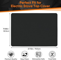 Stove Top Cover 28″x20″ Black for Electric Gas Burners Glass Cooktop Protector