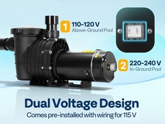 1.5HP 2HP Swimming Pool Pump Replacement for Hayward In/Above Ground 115V/230V