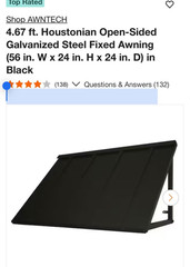4.67 ft. Houstonian Open-Sided Galvanized Steel Fixed Awning (56 in. W x 24 in.