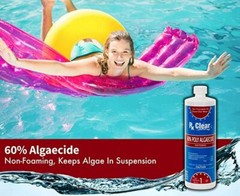 Rx Clear Swimming Pool 60 Plus Prevents Algaecide Chemical – 6 x 1 Quart Bottles
