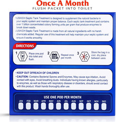 Septic Tank Treatment,1 Year Supply Septic Pods (12 pcs),1 Flush per Month Septi