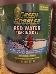2 Gal. – Green Gobbler Red Water Tracing Dye. Biodegradable Formula.