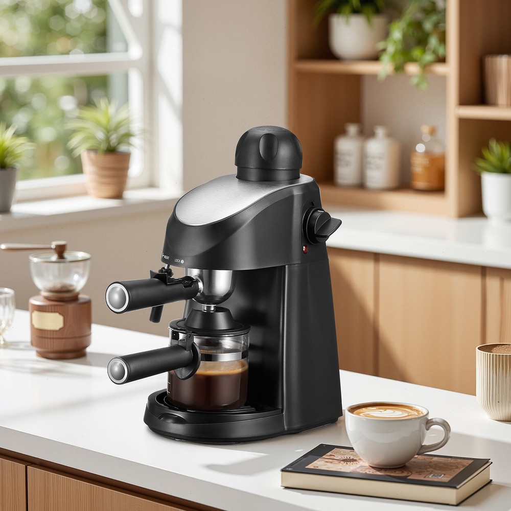 3.5Bar Espresso Maker, Compact Coffee Machine with Milk Frother & Steamer