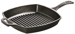 Lodge Cast Iron Grill Pan Square 10.5 Inch L8Sgp3Plt