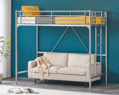 Loft Bed Twin Loft Bunk Bed Frame with Stairs Flat Ladder Rung for Kids Adults