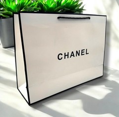 New Chanel Classic White Black SM Shopping Gift Bag 17” x 12.125” x 5”