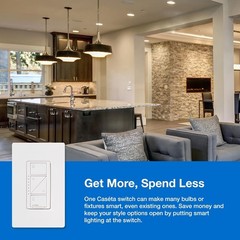 Smart Dimmer Switch LED 150W Single-Pole 3-Way No Neutral Required White