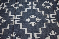 Floor Kilim Dhurrie Rugs 8×10 Black Color Large Jute Kilim Flat Weave