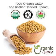 Organic Way Fenugreek Methi Seeds Whole – Kosher & USDA Certified (1LBS / 16Oz)