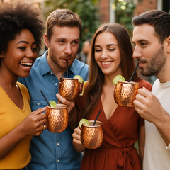 100% Handmade 16oz Solid Copper Mule Mug – Barrel Shaped Mug (Set of 2)