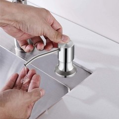 Kitchen Sink Soap Dispenser with 47″ Extension Tube Brushed Nickel Soap Dishes
