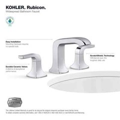 KOHLER Rubicon 8 in. Widespread Double Handle Bathroom Faucet in Polished Chrome
