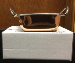 Winco Stainless Steel Mini 4-1/2″ Square Copper Plated Roasting Pan