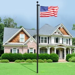 VEVOR 30FT Detachable Flagpole Kit Heavy Duty Aluminum Flag Pole American Black