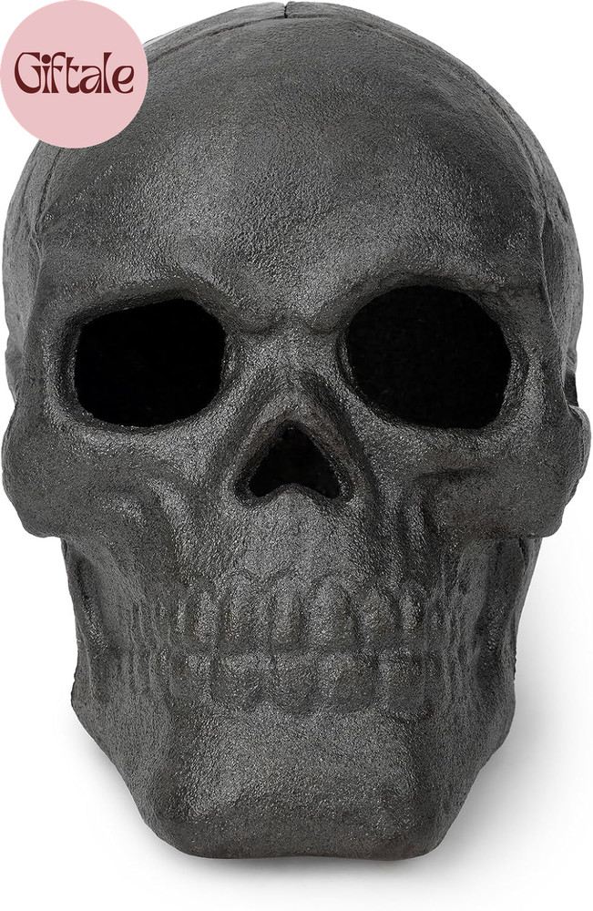 Fire Pits 10″ Imitated Human Metal Skull Decoration for Indoors Outdoors Campfir