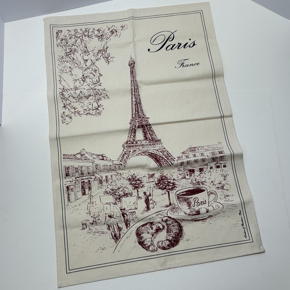Disneyland Paris Eiffel Tower Tea Towel Torchons & Bouchons France Souvenir NWT