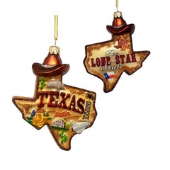 Kurt S. Adler 4.875-Inch Glass Texas Ornament 4.875in, Multi Color