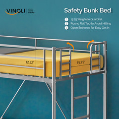 Loft Bed Twin Loft Bunk Bed Frame with Stairs Flat Ladder Rung for Kids Adults