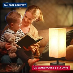 aooshine Small Table Lamp for Bedroom – Bedside Lamps for Nightstand, Minimalist