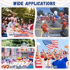 Preboun 400 PCS American Flag Bulk, 8 x 12 Inches Small US on Stick Flags Bulk M