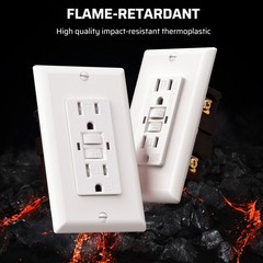 5 Pack GFCI Outlet 20 Amp Outdoor Weatherproof Tamper Resistant Self Test White