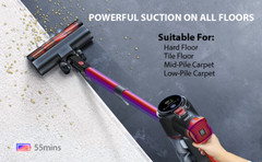 VYKLO 55Mins Powerful Cordless Handheld Stick Vacuum Cleaner Hard Floor Carpet R