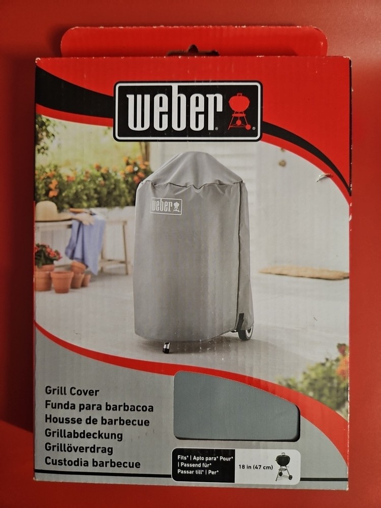 OEM Weber 7175 Grill Cover fits Most 18″ – 47cm Charcoal Grills (BBQ) GRAY – NEW