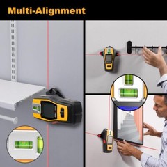 PREXISO 2-in-1 Stud Finders Rechargeable Multi Surface Cross Line Laser Scanners