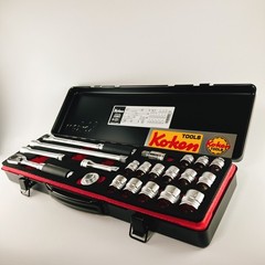 KOKEN 3286Z 3/8 9.5mm Z-EAL Socket Wrench Set 21 pieces W/Metal Case
