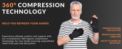 2 Pairs Copper Infused Compression Arthritis Gloves, Fingerless Carpal Tunnel