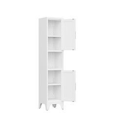 Kitchen Pantry Cabinet With 2 Doors and Adjustable Shelves metal Storage Cabinet
