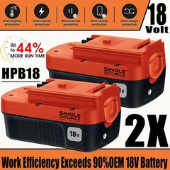 2Pack 18V for Black & Decker HPB18 18 Volt Battery/Charger HPB18-OPE 244760-00