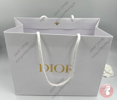 Dior Medium Classic White Textured Paper Gift Bag New MEDIUM 10.5″ x 9″ x 4.5″