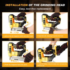 18GA Cordless Brad Nailer for Dewalt 20V Battery, 2 in1 Electric Nail/Staple Gun