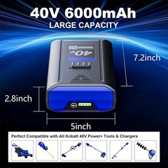 40V 6.0Ah Replacement Lithium Battery for Kobalt KB540-06 KB440-06 KB440-03 40V